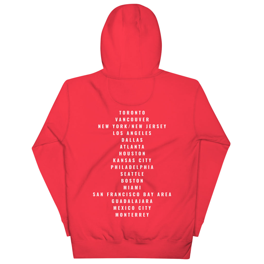 Canada hoodie back print design red GO REDS GO product view