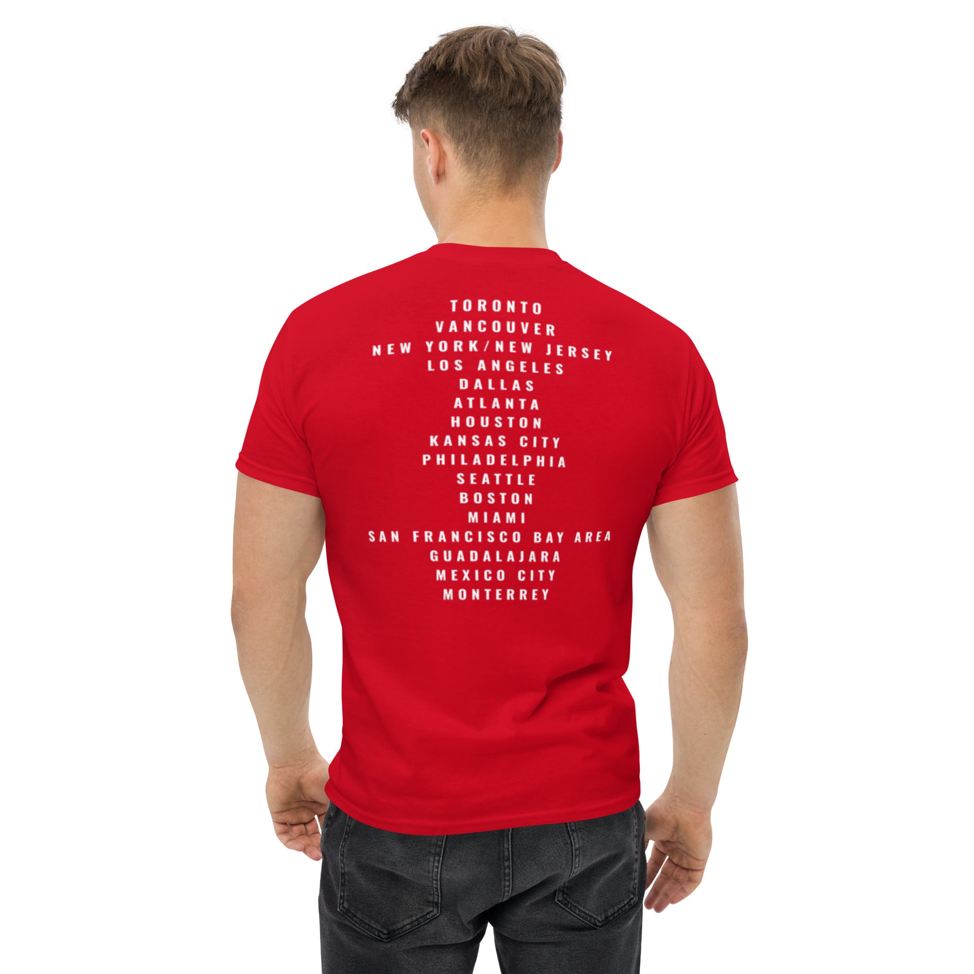 Canada World Cup 2026 t-shirt back view male model
