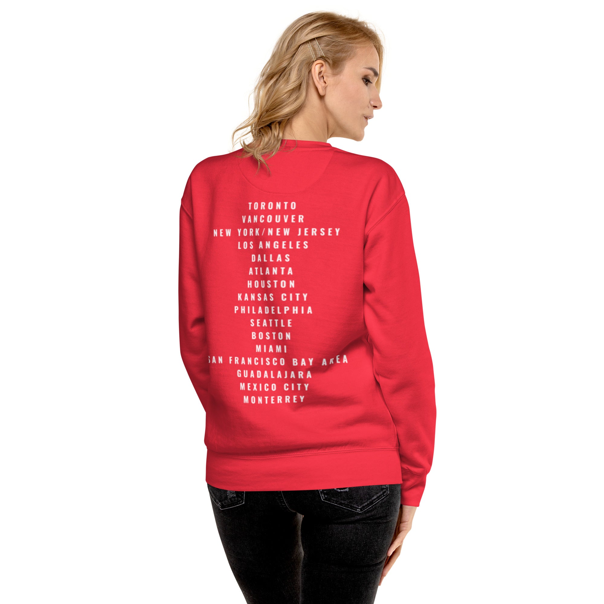Canada World Cup 2026 sweatshirt rear view female casual fit
