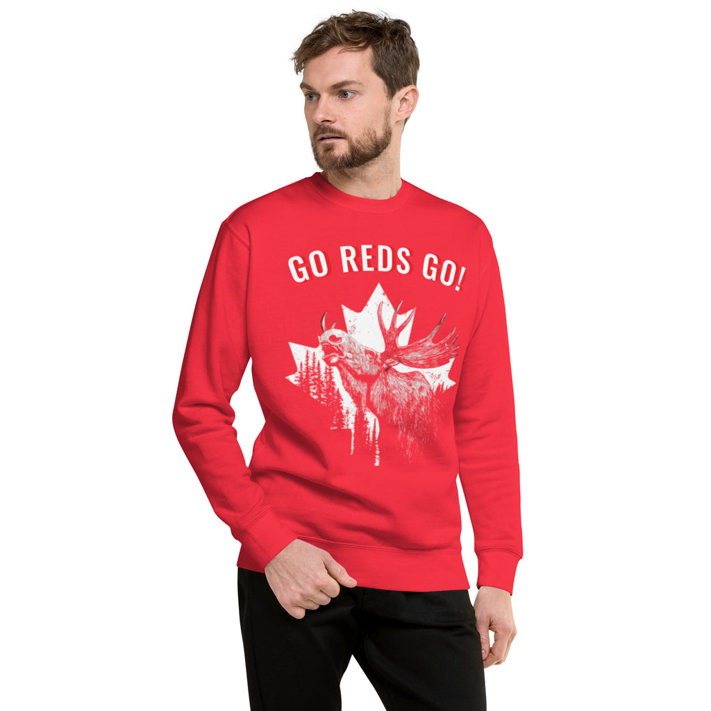 Canada World Cup 2026 GO REDS GO sweatshirt front view male model