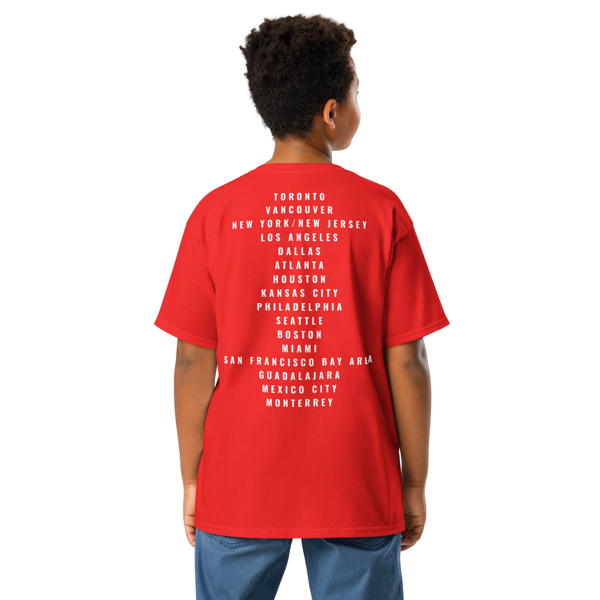 Canada World Cup 2026 kids t-shirt back print design youth model