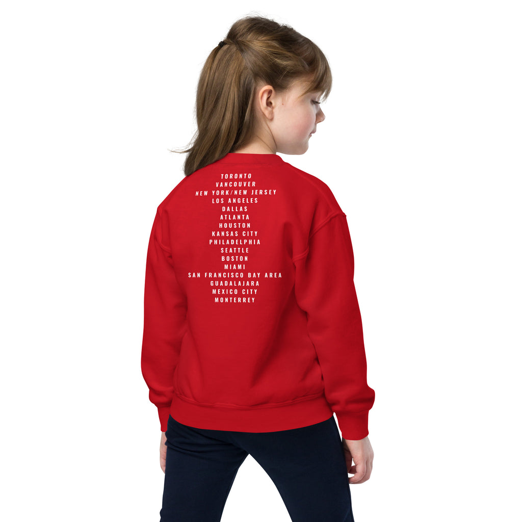 Canada youth sweatshirt back view GO REDS GO design