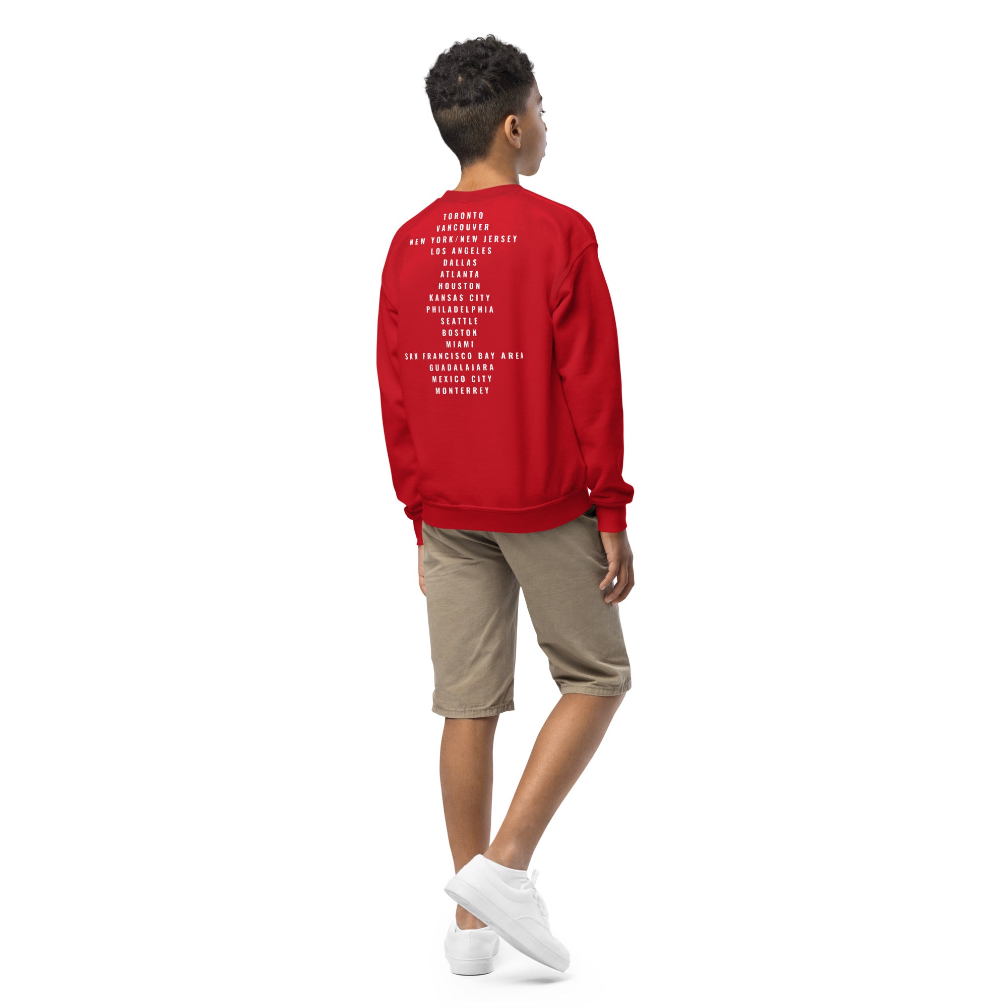 Canada World Cup 2026 kids sweatshirt back print design youth model