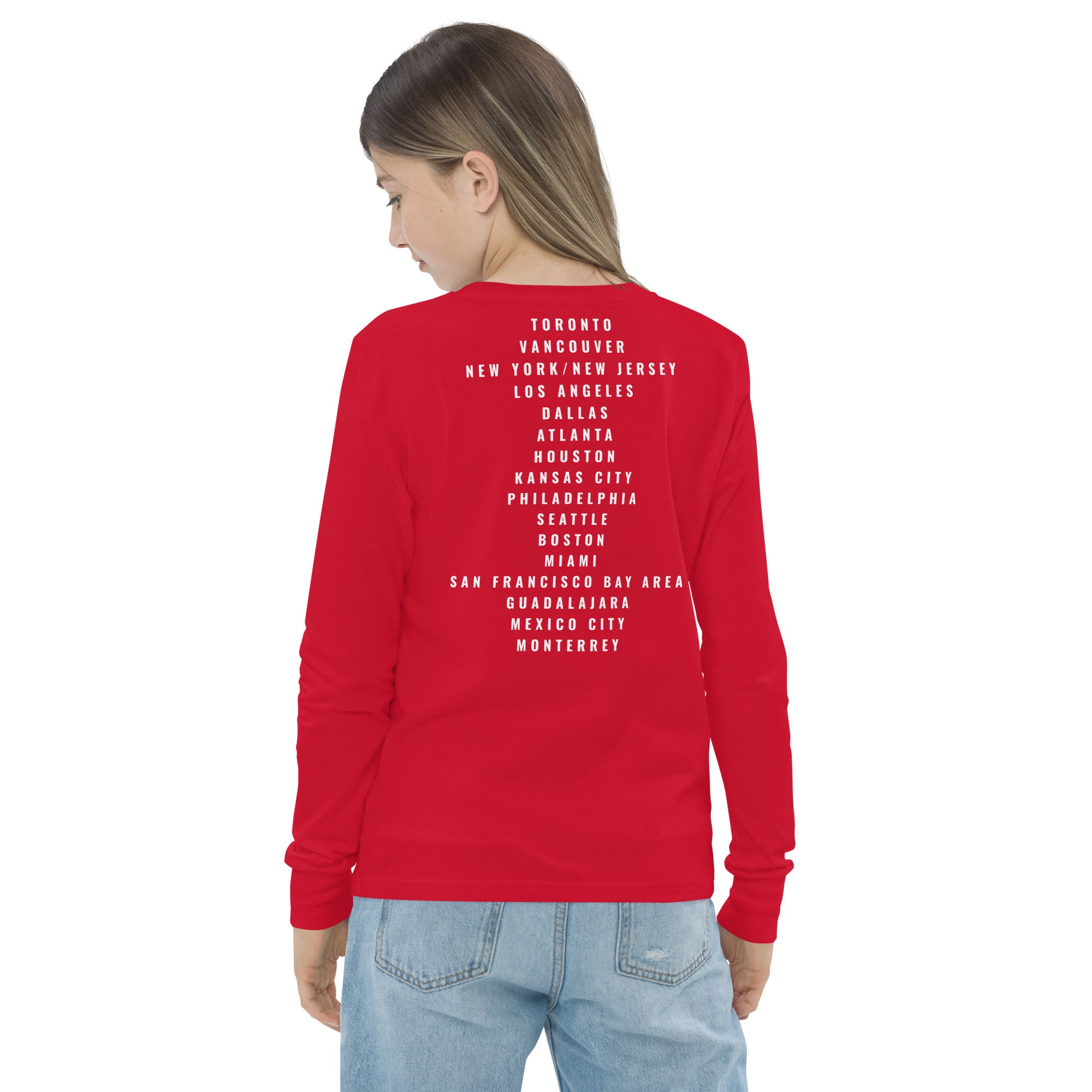 Canada World Cup 2026 long sleeve shirt back print youth model