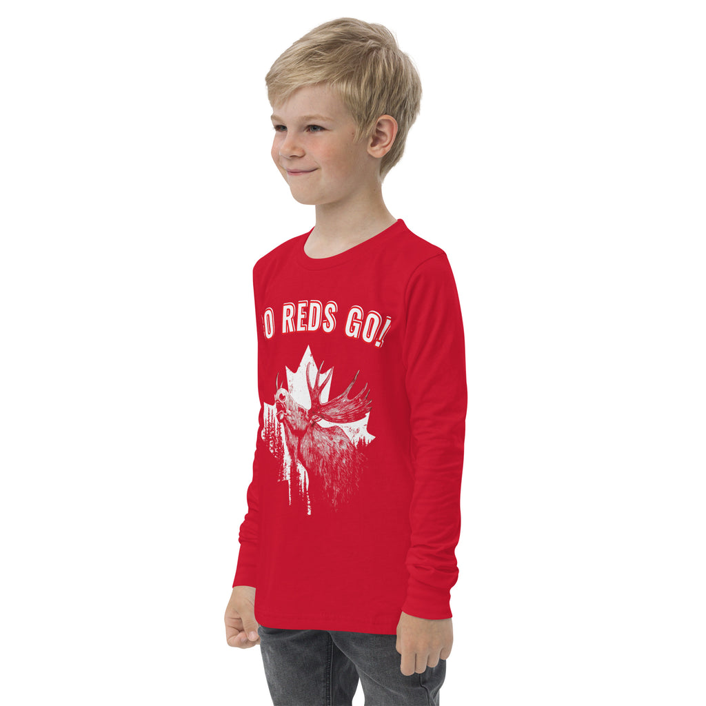 Canada kids fan gear long sleeve shirt side view youth casual style